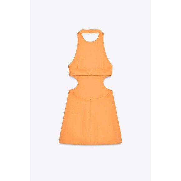 ZARA HALTER CUT-OUT MINI DRESS - Picture 8 of 9